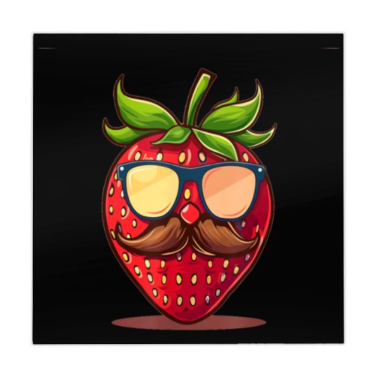Strawberry Sunglasses Mustache Fruits Mahjong Mats