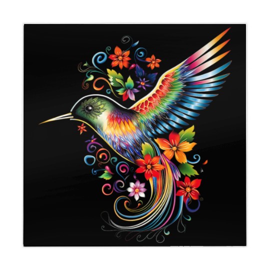 Hummingbird Flowers Colorful Hummindgbird Mahjong Mats