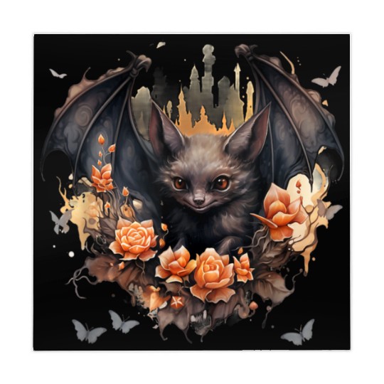 Cute Bat Flowers Aesthetic Mahjong Mats