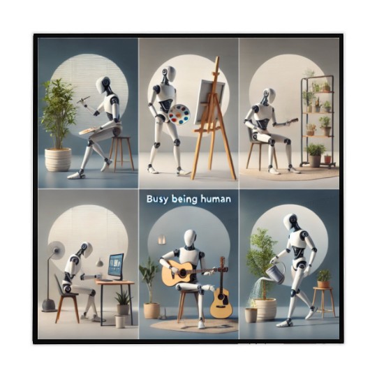 Robot Busy Being Human Mahjong Mats