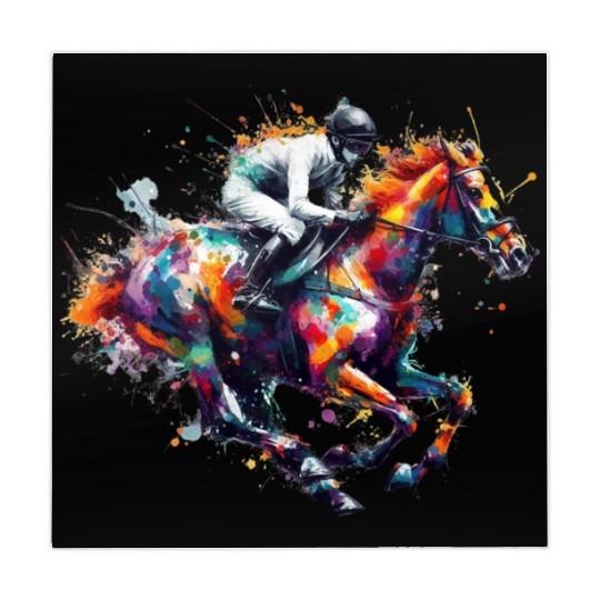 Horse Racing Boy Watercolor art Mahjong Mats