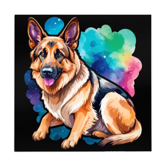 German Shepherd Watercolor Mahjong Mats
