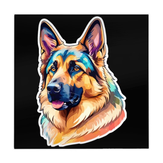 German Shepherd Watercolor Mahjong Mats