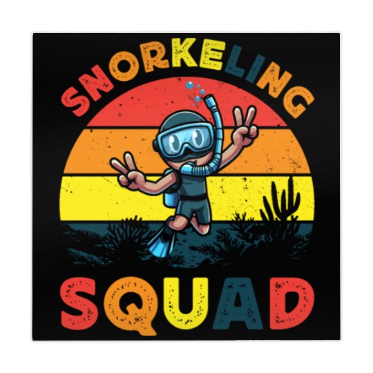 snorkeling squad diver ocean snorkeling sunset sea Mahjong Mats