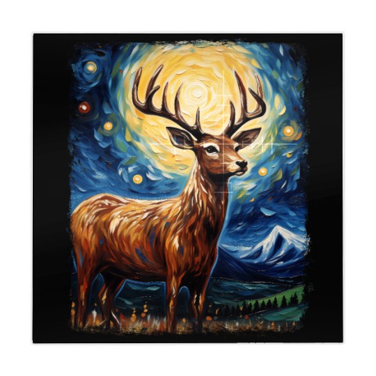 Deer Hunter Deer Hunting Starry Night Painting Mahjong Mats