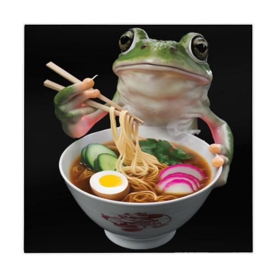 Frog Eating Ramen Realistic Mahjong Mats