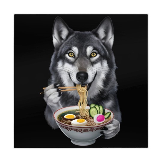 Wolf Eating Ramen Realistic Mahjong Mats