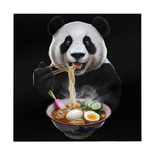 Panda Eating Ramen Realistic Mahjong Mats