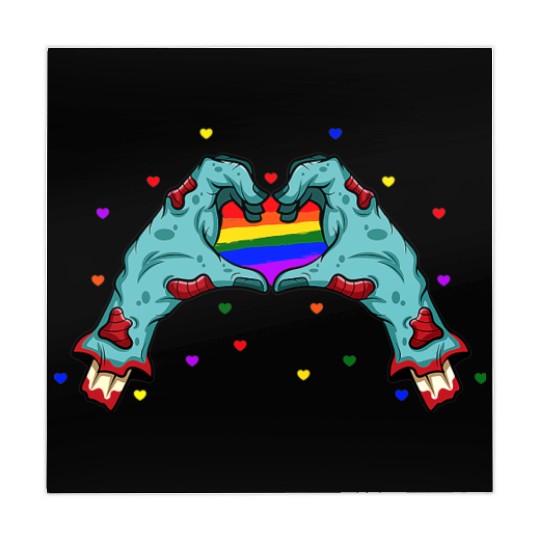 Halloween Hand Skeleton Heart LGBT Pride Rainbow Mahjong Mats