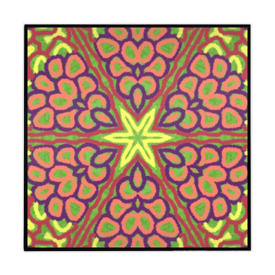 yellow orange red green purple mandala Mahjong Mats