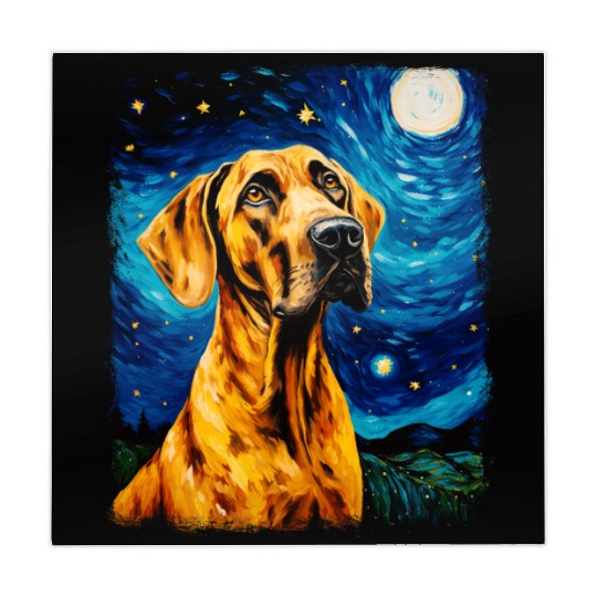 Great Dane Dog Starry Night Painting Mahjong Mats