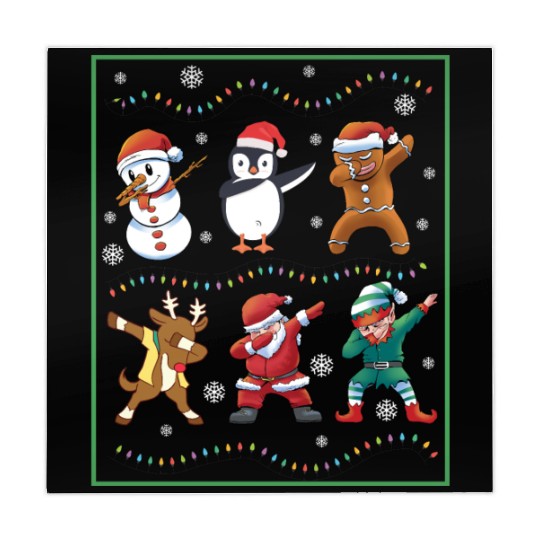 Dabbing Santa Elf Friends Christmas Boys Girls Men Mahjong Mats