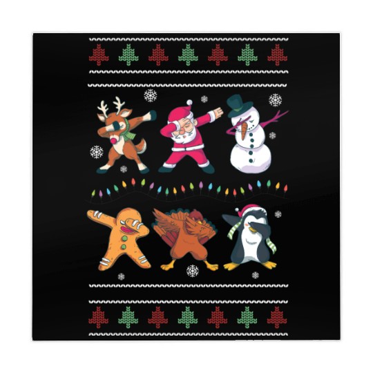 Dabbing Santa Elf Friends Christmas Dancing Xmas Mahjong Mats