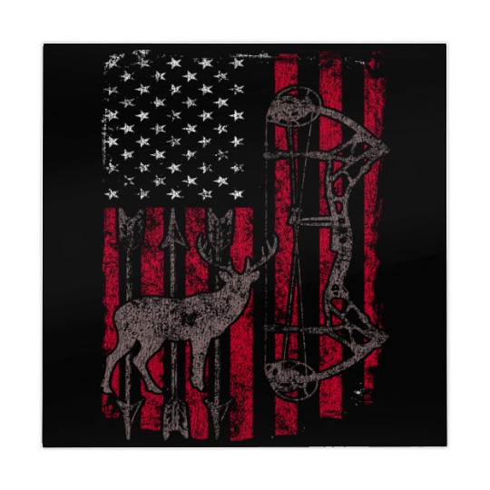 American Flag Deer Elk Hunting USA Patriotic Mahjong Mats