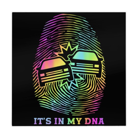 Retro Demolition Derby Finger Print It's In My DNA Mahjong Mats