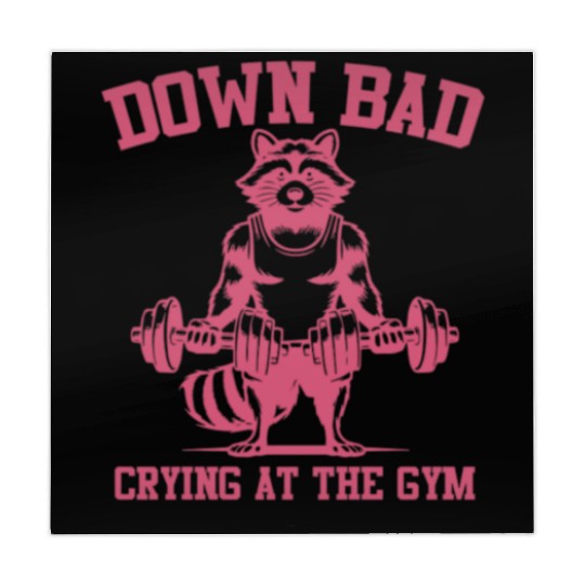 Down Bad Crying At The Gym Raccoon Funny Mahjong Mats