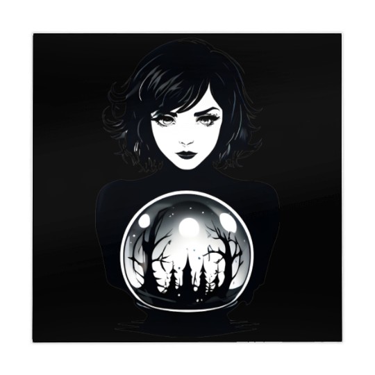 Witchy Woman Gazing into a Crystal Ball Mahjong Mats