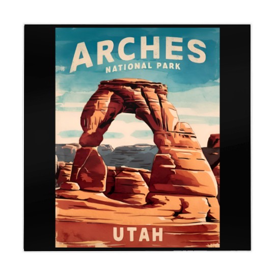 Vintage Travel Arches National Park Utah Landscape Mahjong Mats