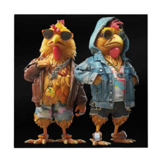 Hip chickens rocking fashionable Mahjong Mats