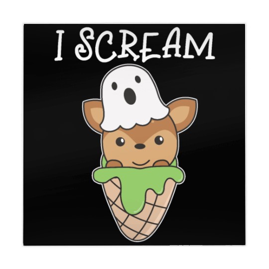 Deer Halloween Ghost I Scream Ice Cream Pun Mahjong Mats