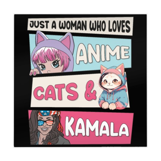 Cat Ladies for Kamala - Anime, Cats and Kamala 24 Mahjong Mats