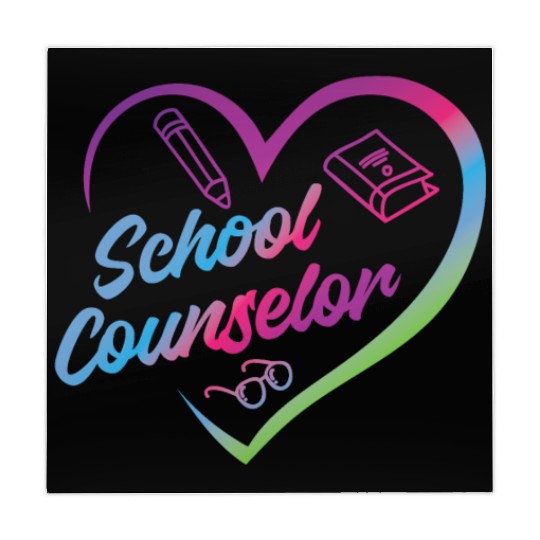 School Counselor Heart Watercolor Mahjong Mats