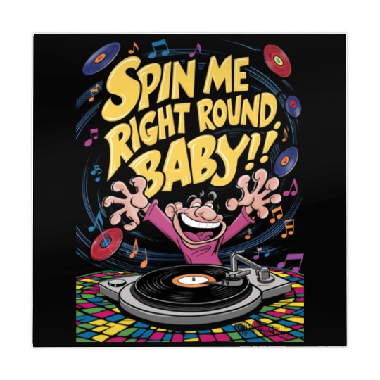 Comic style spin me right round baby | turntable Mahjong Mats
