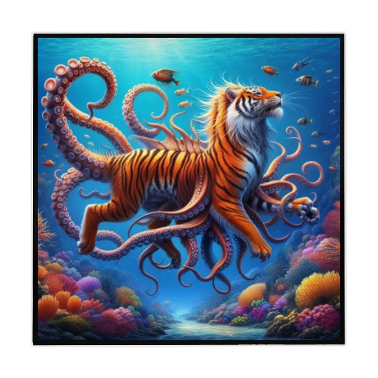 The octopus-tiger Mahjong Mats