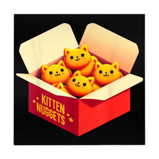 Kitten Nuggets Food Pun Cat Lover Gift Chicken Nug Mahjong Mats
