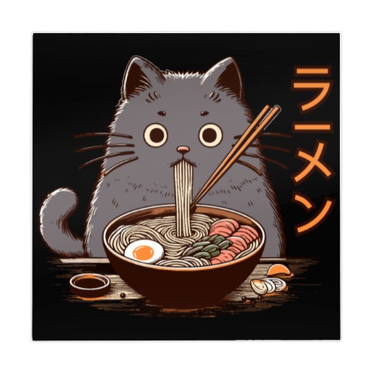 Japanese Cat Eating Ramen Mahjong Mats