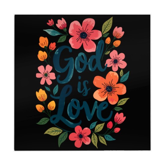 God Is Love Christian Quote Flower Floral Theme Mahjong Mats