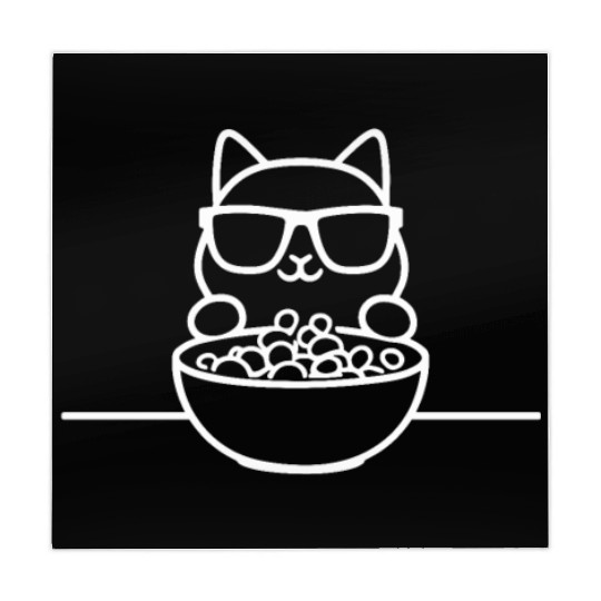 Cat Wearing Sunglasses Eating Cereal Mahjong Mats