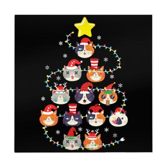 Cats Ugly Christmas Sweater Cat Snowflakes Xmas Mahjong Mats