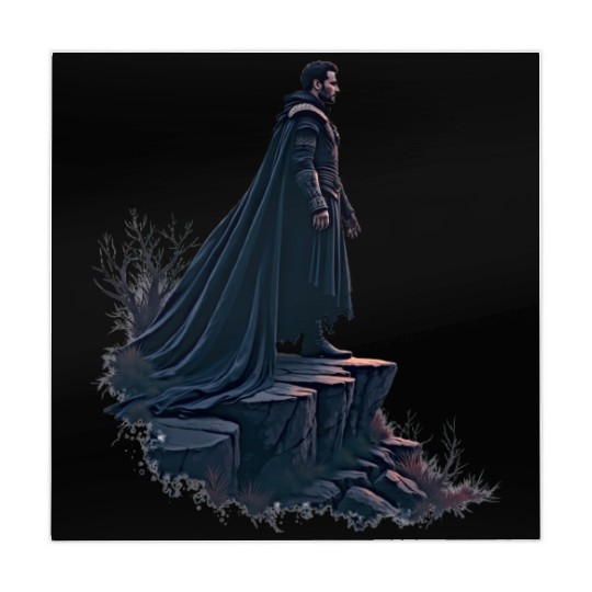 Warrior Standing on Cliff at Sunset Mahjong Mats