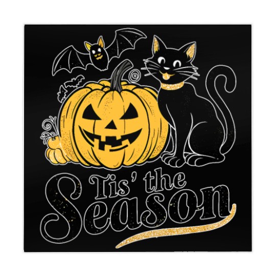 Tis the season Halloween bats pumpkin fall funny Mahjong Mats