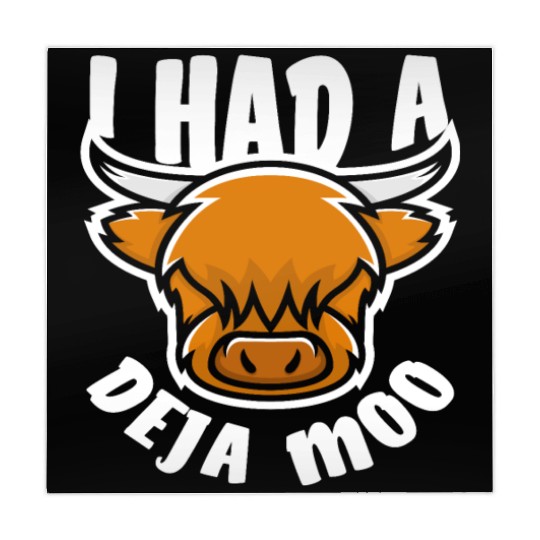 Highland Cow Deja Moo Funny Saying Mahjong Mats