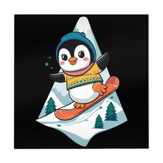 Cute Snowboarding Penguin Adventure Mahjong Mats