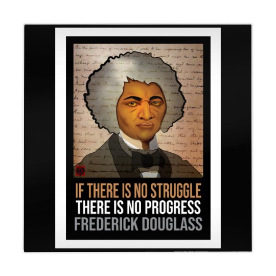 Frederick Douglass illustrated portrait and quote Mahjong Mats