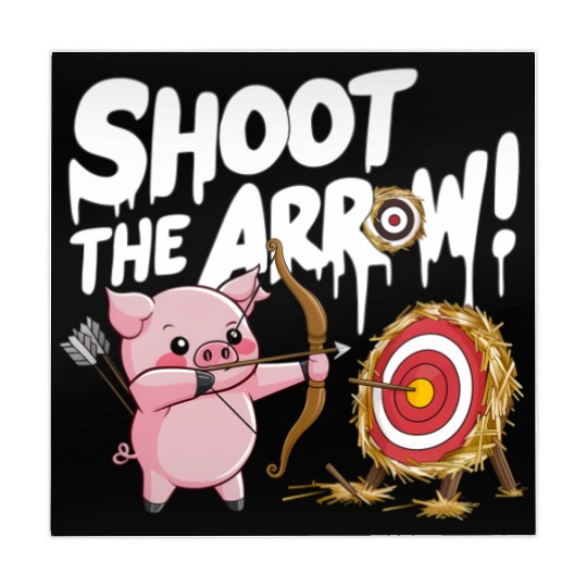 A pink piglet aiming a bow an arrow Mahjong Mats