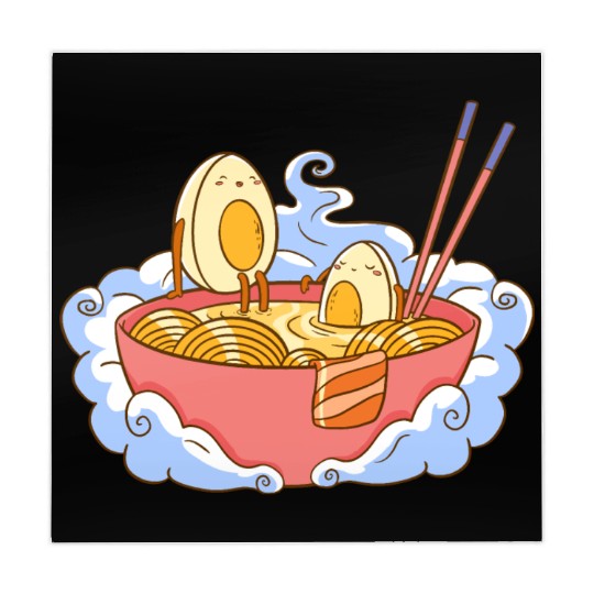 Eggs in Ramen Bowl Food Lover Funny Design Mahjong Mats