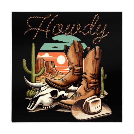 cowboy funny women hat wild western rodeo texas Mahjong Mats