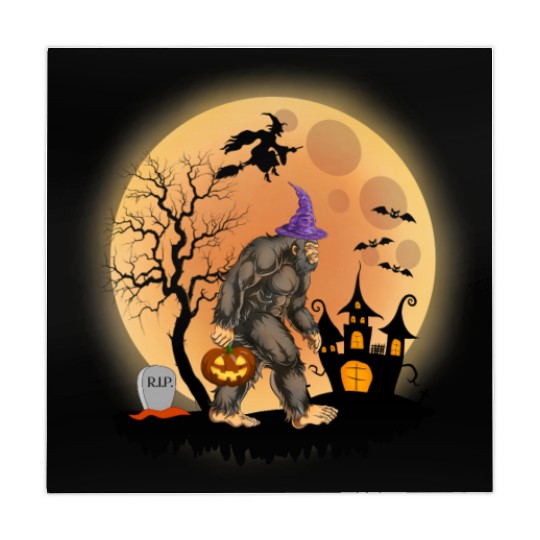 Sasquatch Halloween Trick-or-Treat Pumpkin Mahjong Mats