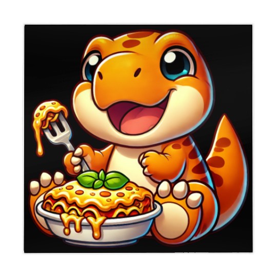 Dino Dinosaur T-Rex Lasagna Italian Food Mahjong Mats