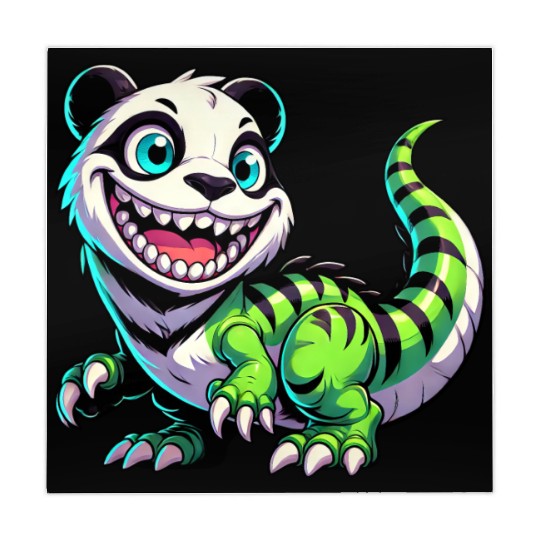 Quirky dino T-Rex panda mythical creature fantasy Mahjong Mats