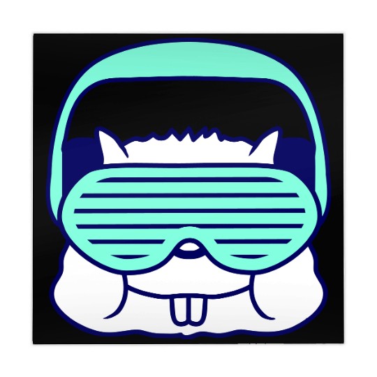 Cute DJ Hamster Party Animal Guinea Pig Pet Face Mahjong Mats