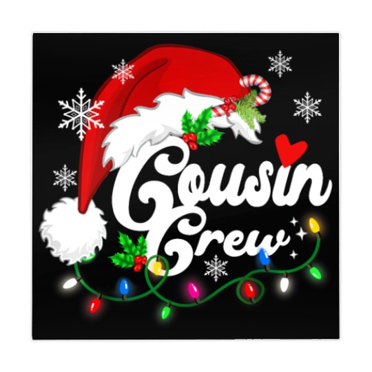 cousin crew Santa Claus Hat Christmas lights Mahjong Mats