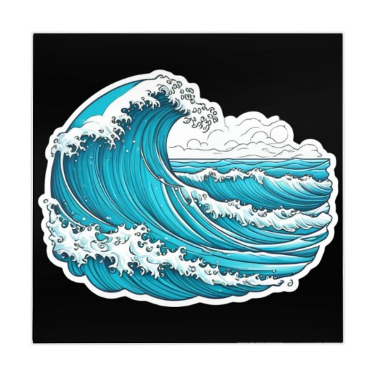 Serene Blue Ocean Waves Mahjong Mats