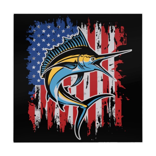 Patriotic Marlin Fishing Mahjong Mats