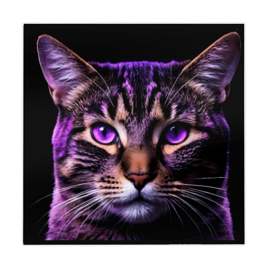 Vivid Lilac-Eyed Tabby Cat Portrait Mahjong Mats