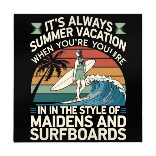 Maidens and Surfboards Vintage Summer Design Mahjong Mats